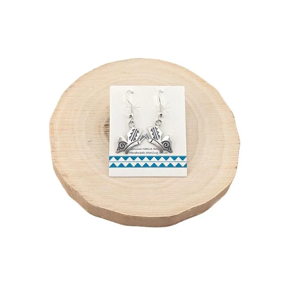 Navajo Jewelry‎ Silver Earrings BUTTERFLY Native American Tribal Jewelry ***